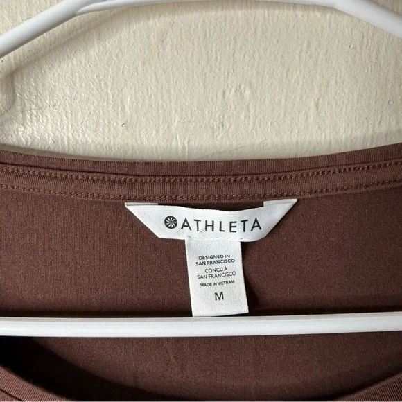 Athleta Brown Ruched Long Sleeve Active Athletic Cropped Top - Picture 3 of 5